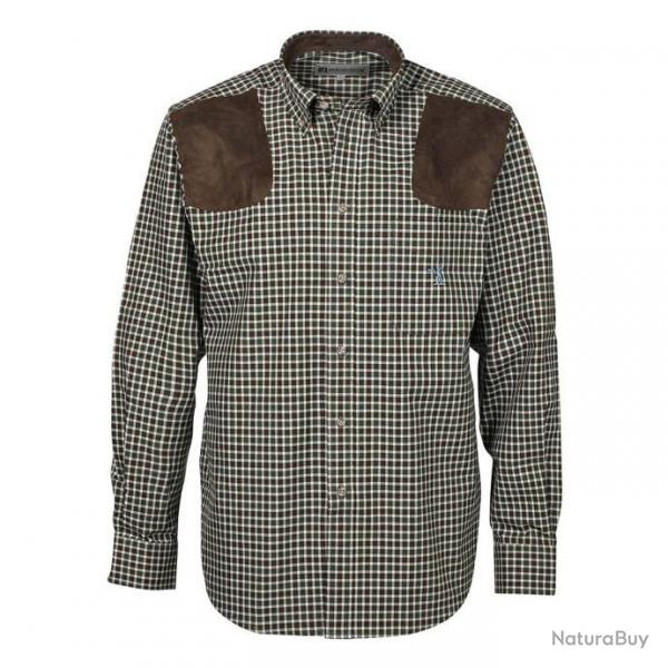 Prix de dpart  1 !! Chemise Chasse Sologne Marron Vert Percussion Taille M
