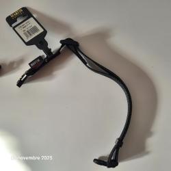 Collier nylon extensible  noir pour chien de taille moyenne de marque fran&ccedil;aise 16-30/45