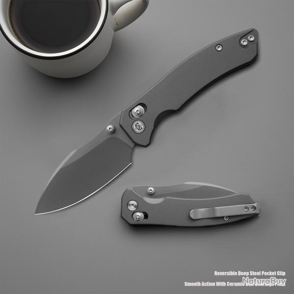 Couteau Miguron Norsa Lame Acier D2 Manche Alu Cross-bar Lock MGR820ADG