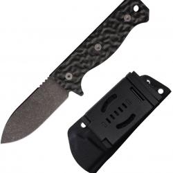 Lame Maratac R4A Tex CF Lame Acier D2 Mache Fibre de Carbone Contour-Tex Etui Kydex Noir MAR120