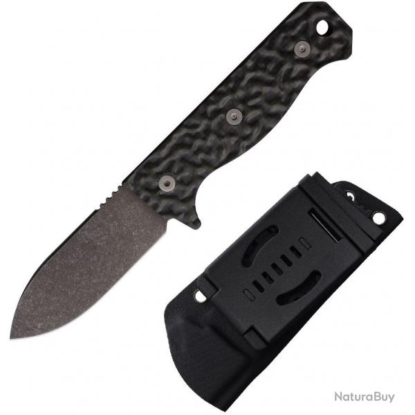 Lame Maratac R4A Tex CF Lame Acier D2 Mache Fibre de Carbone Contour-Tex Etui Kydex Noir MAR120
