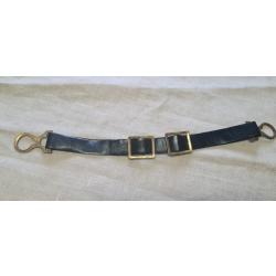 Jugulaire laiton pour casque &agrave; pointe cuir fin  WW1