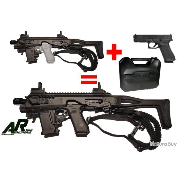 PROMO GLOCK17 Gen5 FS 9x19 avec RONI Conversion GLOCK Micro CAA Gen 4X avec accessoires+ MALLETTE