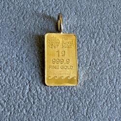 Pendentif Lingot or 1 g mont&eacute; en pendentif - Royaume-Unis - 24 carats