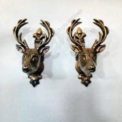 Lot 2 pat&egrave;res chasse cerfs dor&eacute;es/LYS/porte fusil/v&egrave;nerie