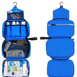 Trousse de toilette suspendue imperméable Unisexe Grande capacité Voyage Bleu