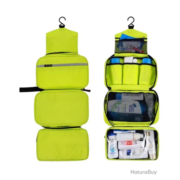 Trousse de toilette suspendue impermable Unisexe Grande capacit Voyage Vert clair
