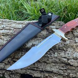 COUTEAU DROIT BOWIE 30CM GARDE LAITON enchères