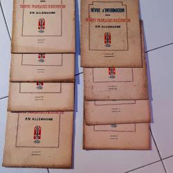 Lot de 8 " Revue d'information fran&ccedil;aise des troupes d'occupation en Allemagne "Septembre 45 &agrave; septe