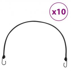 Cordes élastiques polypropylène caoutchouc 100 cm bandes réfléchissantes crochets 10 pcs