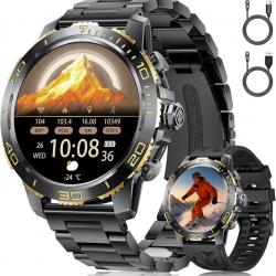 Montre Connectée Homme avec 800mAh, 1,43" AMOLED Business Smartwatch Homme avec Appel Bluetooth, 200