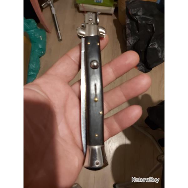 Long couteau ancien  cran d arret, stiletto splendide