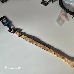 Collier nylon confort "beige or" pour chien de taille moyenne de marque fran&ccedil;aise