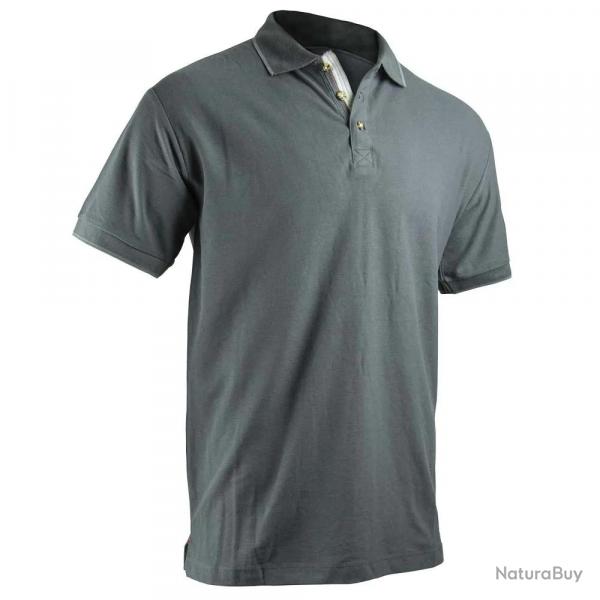 Polo Tonique coupe ajuste col rond coton gris nuit M  3XL M