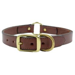 Collier cuir noisette ou chocolat 4 tailles Noisette Taille 2