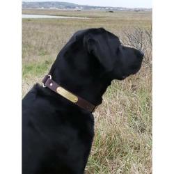 Collier à graver sur plaque laiton cuir chocolat 2 tailles Taille 2