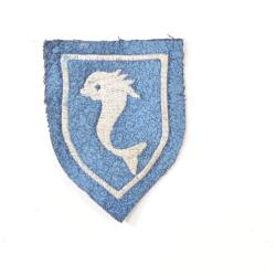 Patch brod&eacute; 10e Cuirassiers Dauphin sur fond bleu