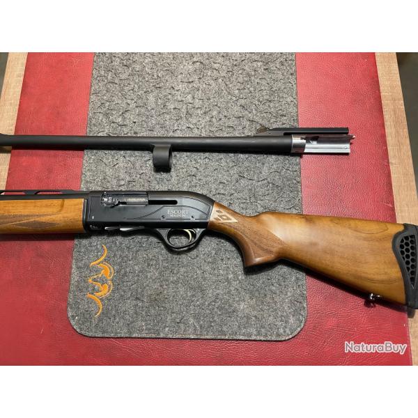 FUSIL SEMI-AUTO HATSAN ESCORT SLUG COMBO BOIS CAL.12 GAUCHER canon 61 + canon 71