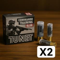 Wahoo lisse ! - Cartouches Tunet Commando training Slug 28g - Cal.12 - Boîte de 50