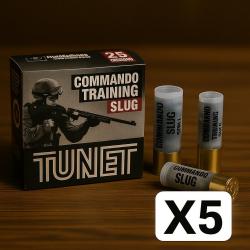 Wahoo lisse ! - Cartouches Tunet Commando training Slug 28g - Cal.12 - 125 cartouches