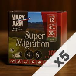 Wahoo lisse ! - Cartouches Cal.12 Mary Arm Super Migration 36g BJ plomb n°4+6 - 500 cartouches