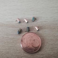 Rare lot de 6 cartouches calibre 2 mm à broche système.