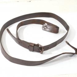 Ancienne bretelle pour fusil ou carabine de chasse, fin 19e - début 20e Siècle. Cuir sans bouton