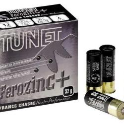 Wahoo lisse ! - Cartouches Cal.12 Tunet France Chasse Férozinc+ HP 32g BJ plomb n°6 - 50 cartouches