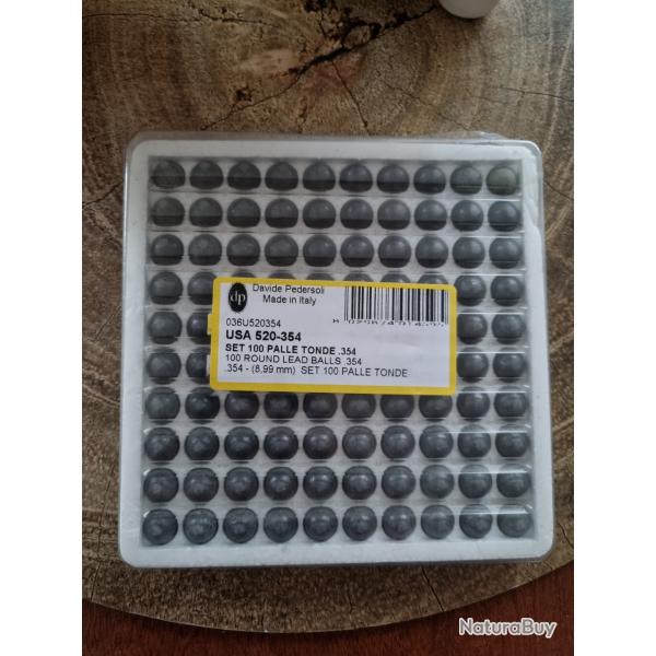 Boulet balle ronde 354 (8,99mm) Pedersoli neuf