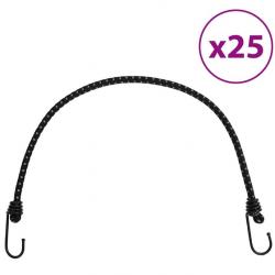 Cordes élastiques avec crochets et bande réfléchissante 25 pcs 59 cm PP caoutchouc
