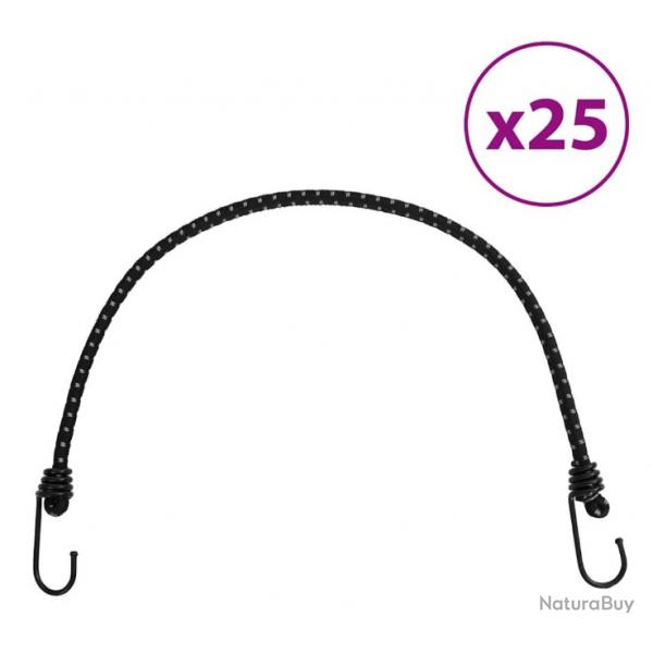 Cordes lastiques avec crochets et bande rflchissante 25 pcs 59 cm PP caoutchouc