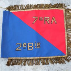 ARMÉE FRANÇAISE - UNIQUE fanion années 60 - 7ème RA 2ème Batterie - CAE25FAN001
