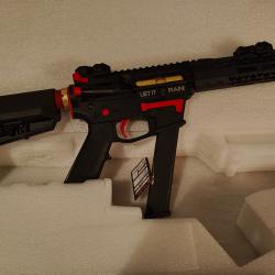 King Arms EMG BlackRain Ordnance 9mm SBR GBB Or et Rouge