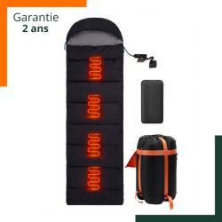 Sac de couchage chauffant 4 zones de chauffe avec batterie 20 000 mAh - Noir
