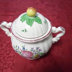 SUCRIER FAIENCE LUNEVILLE "REVERBERE" TULIPE COMME NEUF