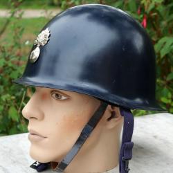 Authentique casque GENDARMERIE DEPARTEMENTALE grenade argentée modèle 1951 daté 1966 - ARG24CSQ001