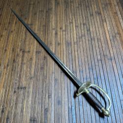 ÉPÉE 1816 D'OFFICIER FRANÇAIS CLAVIER AU COQ GAULOIS LAME FORGÉE PAR COULAUX A   KLINGENTHAL