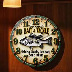 HORLOGE PECHEUR C'EST L'HEURE DE LA PECHE !