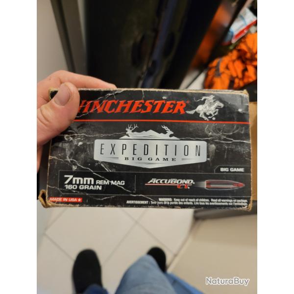 Munitions, winchester. Expdition big game 7 mm rem mag 160 grain