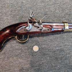 Gros pistolet à silex 1766 de cavalerie Manufacture royale de Mutzig fab indienne A.H.U état neuf
