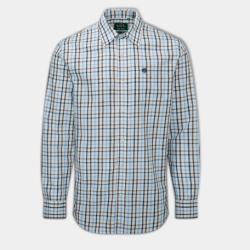 CHEMISE ALAN PAINE À CARREAUX BLEU/MARRON