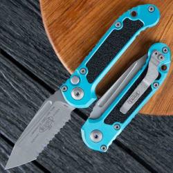 Couteau Automatique Microtech LUDT Gen III TE Lame Acier M390MK Alu Turquoise Lock USA MCT113612APTQ
