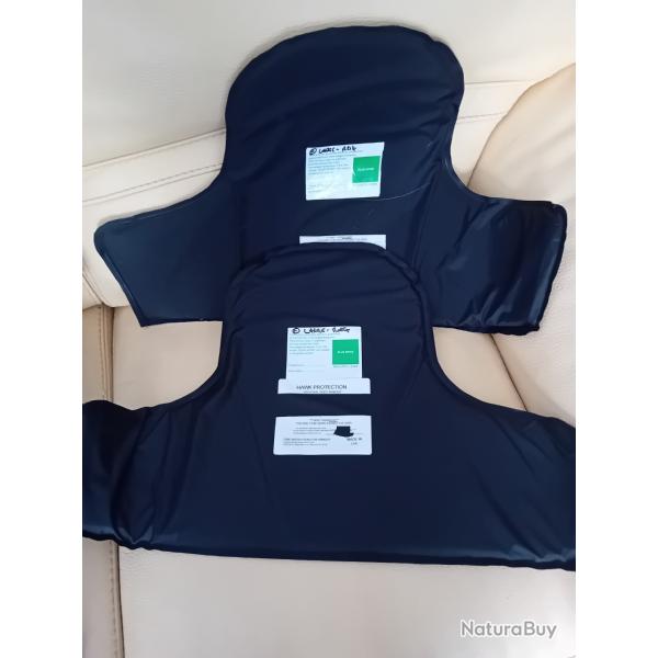 Enchre 2 lot de 2 plaques balistiques 3a contre les armes de poings et les lames  59X38 cm