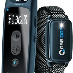 Collier de Dressage Chien Portée 1000m Étanche IPX7 4 Modes Bip Vibration Stimulation 36 Niveaux