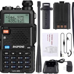 Talkie Walkie Double Bande Radio DCS/CTCSS 128 Canaux VOX Batterie1800mAh Li-ION  Bande VHF