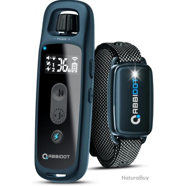 Collier de Dressage Chien Porte 1Km  tanche IPX7 4 Modes Bip Vibration Stimulation 36 Niveaux Bleu