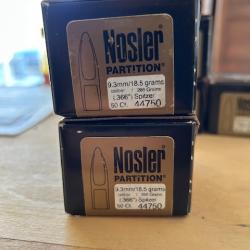 Balles Nosler Partition 9,3/18,5g boîte de 50