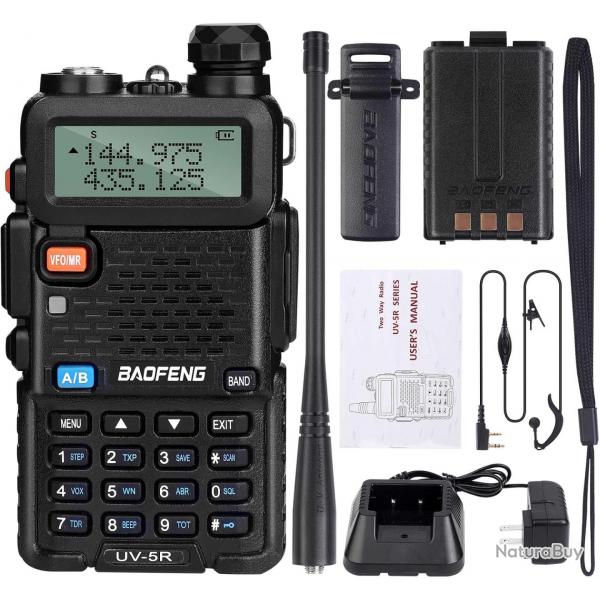 Talkie Walkie Radio Bande VHF Batterie 1800mAh Double Bande Mode VOX 128 Canaux DCS/CTCSS
