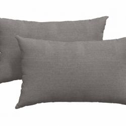 Coussins canapé velours côtelé gris clair 50x30 cm housses amovibles