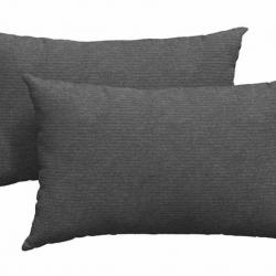 Coussins canapé velours côtelé gris foncé 50x30 cm housses amovibles